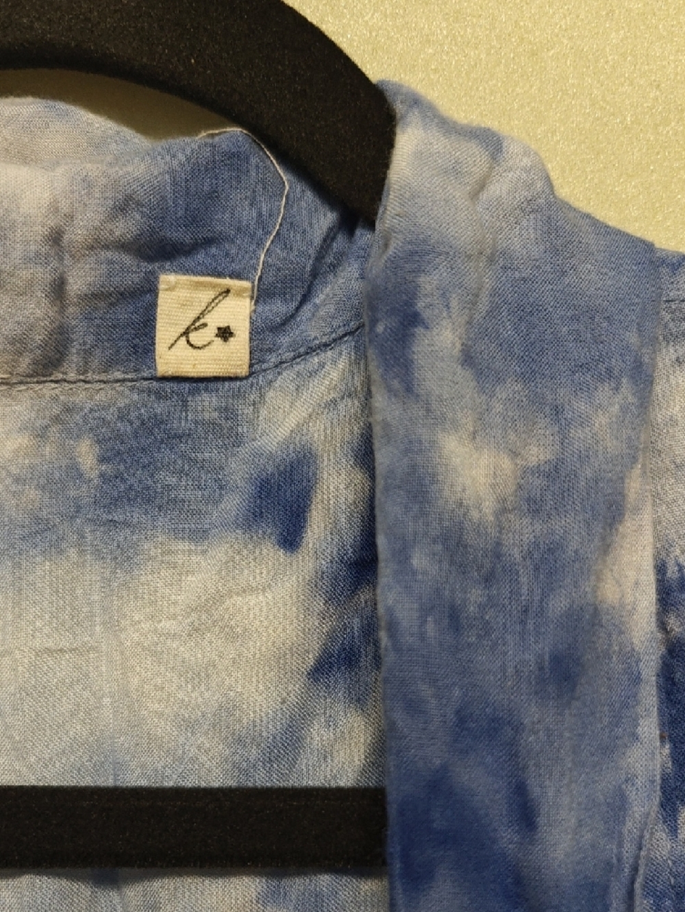 Jane & Delancey k* Boho Blue and White Tie-Dye Duster Vest - Picture 2 of 4